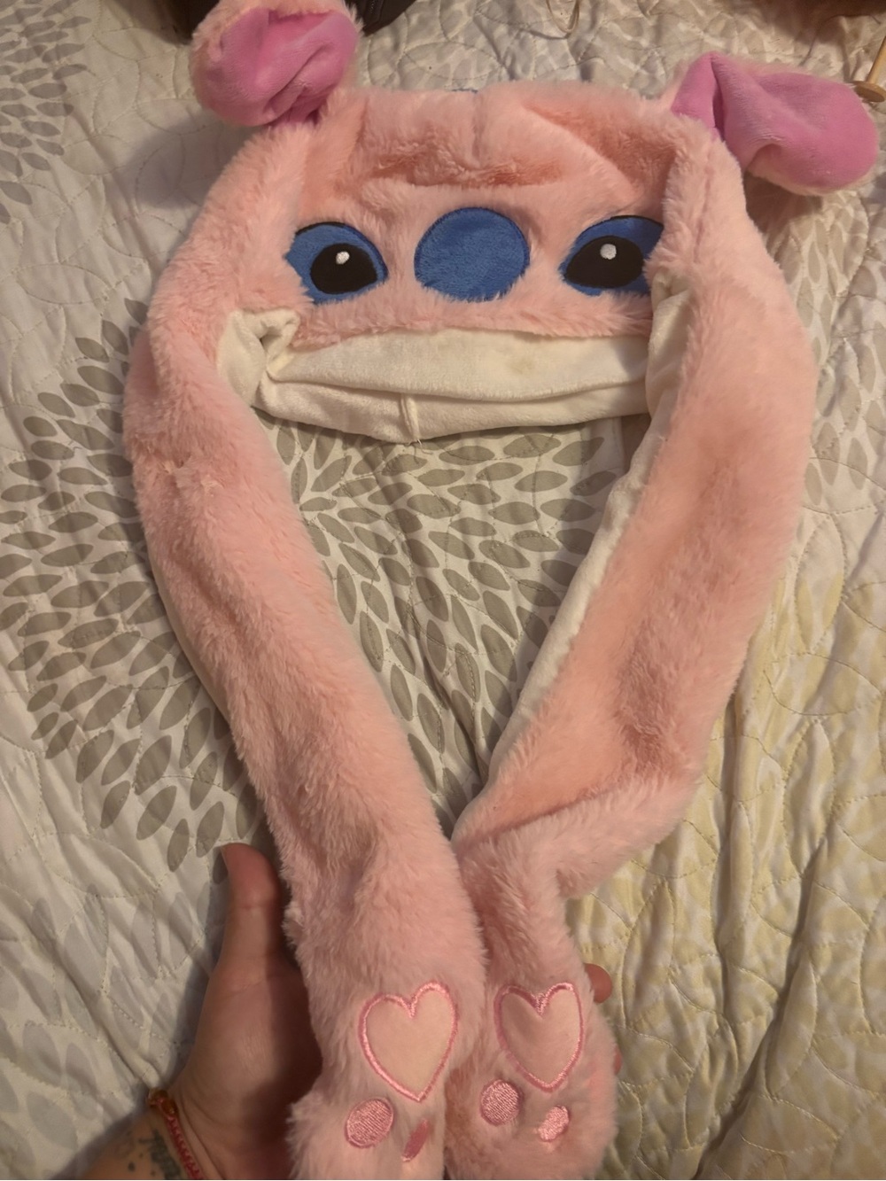 Pink Plush Character Earflap Hat for Kids